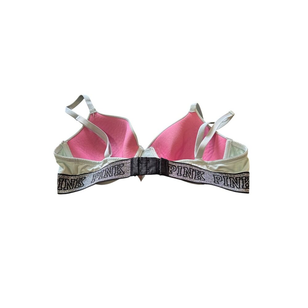 Victorias Secret Pink Lightly Lined Push-Up Bra Black & Pink Trim Size 34C